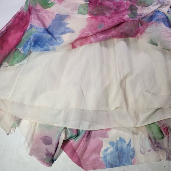 Chicwish Women Floral Print Chiffon Skirt With Elastic Waist & Lining Size Small - Picture 2 of 8